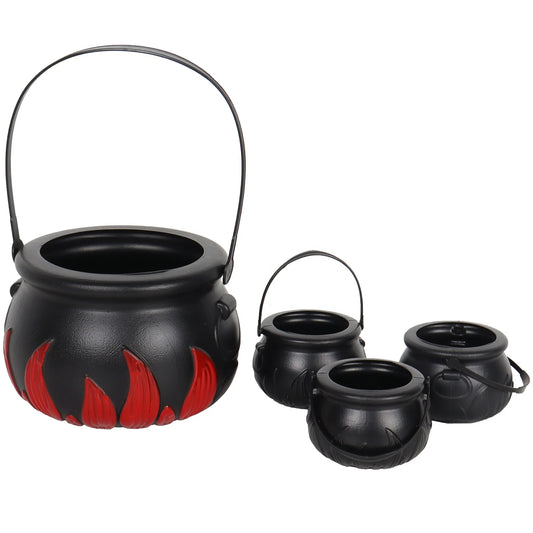 Halloween & Death Day Hot Sale Plastic Sugar Bucket Wholesale Party Halloween Novelty Children's Plastic Witch Pot Toy Set