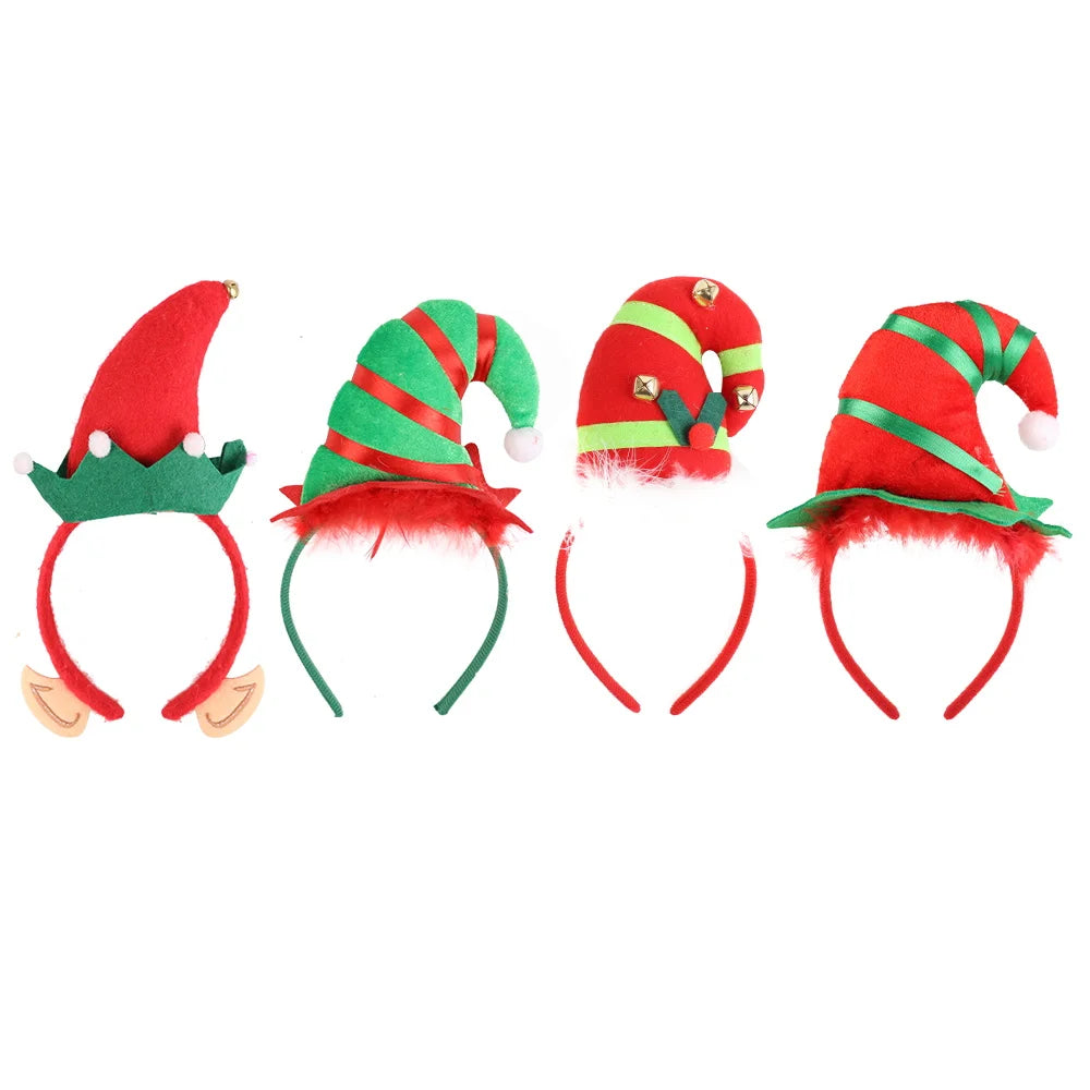 BSCI 2024 Hot Sale Fancy New Year Christmas Decorations Creative Party Photos Booth Elf Hat Christmas Headband