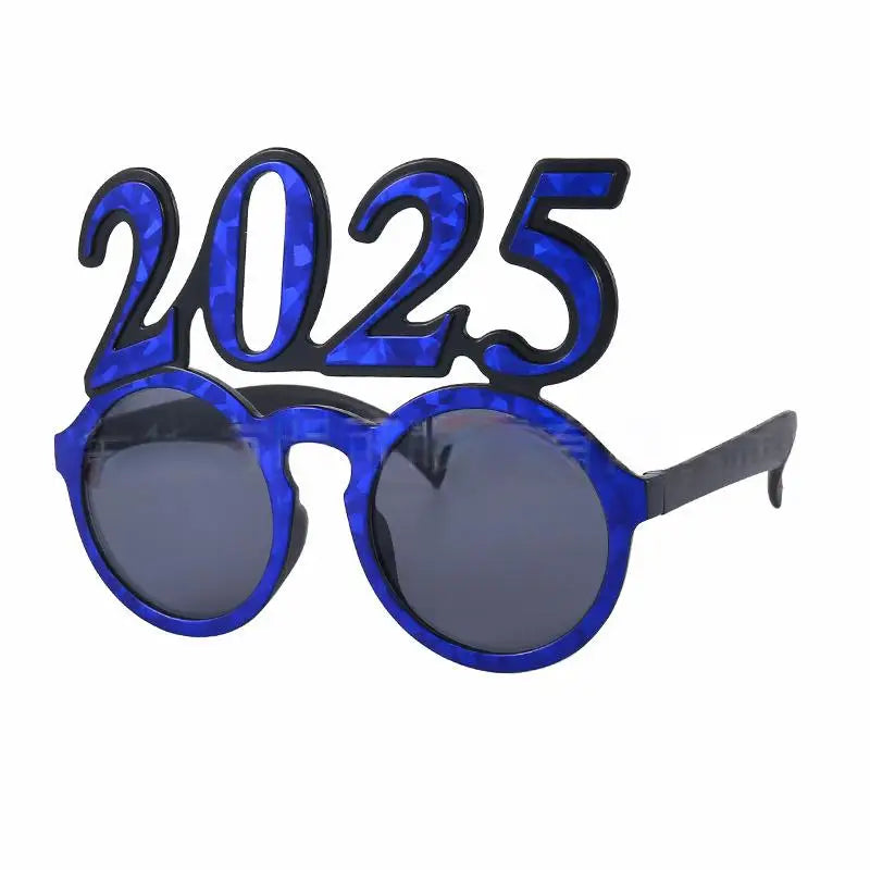 New Year's Eve, New Year's decoration, New Year's glasses electroplating flash new digital shiny glasses funny, the delivery will automatically adjust the latest number of years