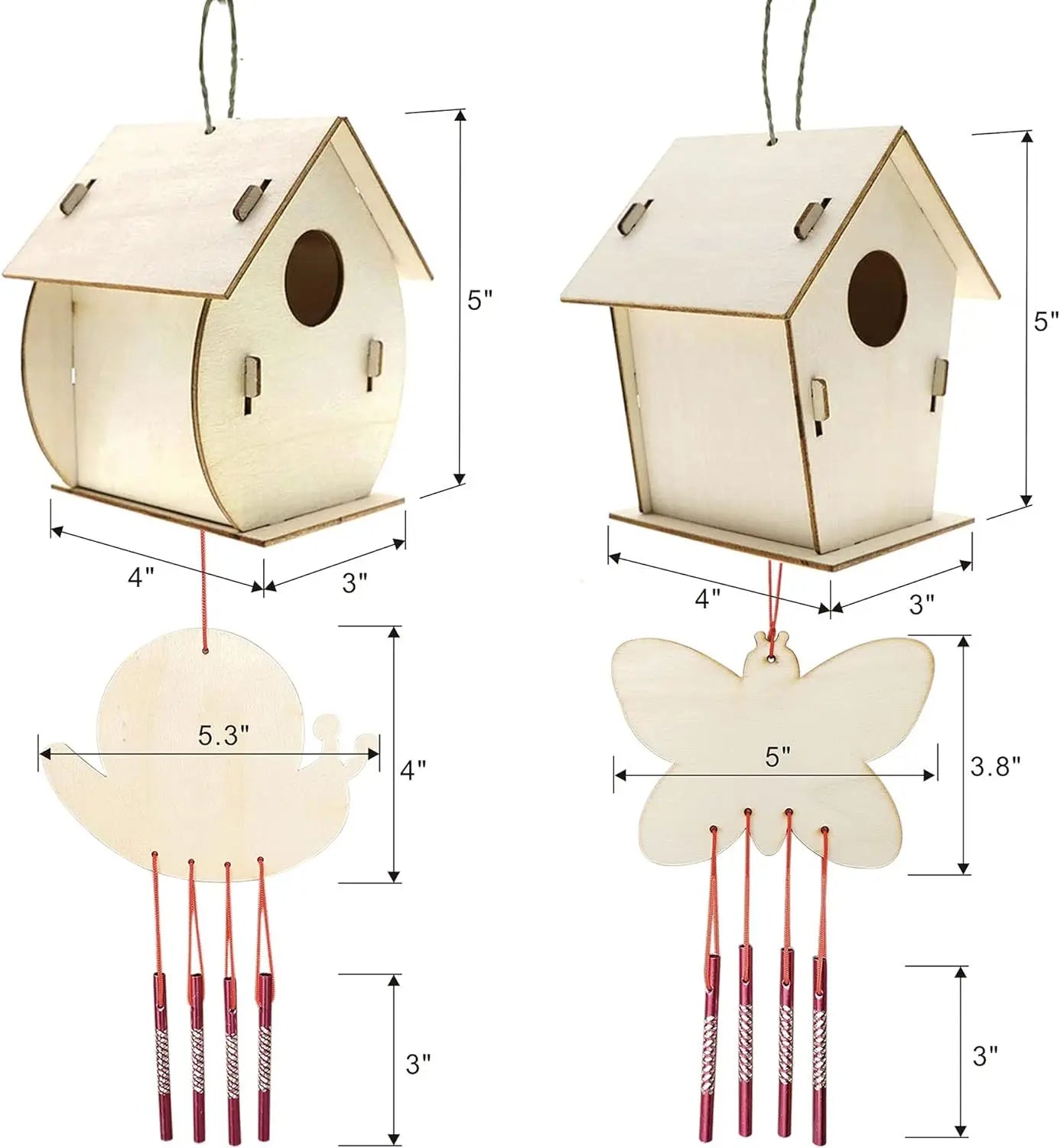 Pet festival DIY plywood paints and brushes bird house crafts include building and painting personalized bird house wind chimes kit
