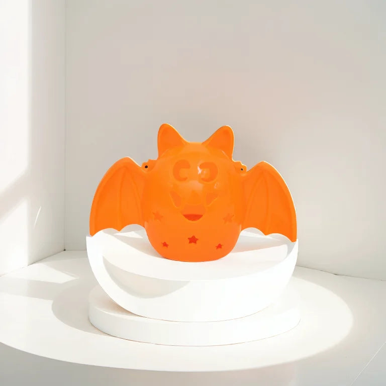 Halloween & Day of the Dead Trick or Treat Party Portable Halloween Light Emitting Diode Bat Pumpkin Lantern Festive Tabletop Decorations