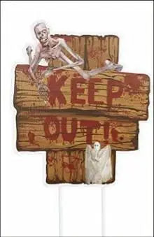 Halloween & Death Day Road Signs Custom Outdoor Decorations Bloody Horror Rippled Yard Signs Ghost Warning Pile Halloween Decorations