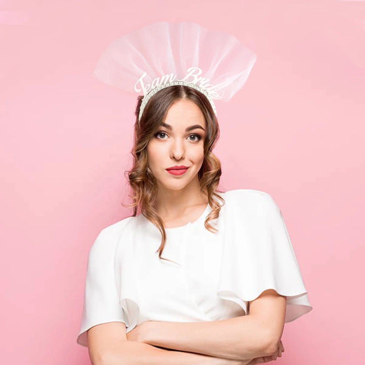 Bachelorette Party 1 White Headwear Bridal Shower Bachelorette Party Pearl Bridal Headband Pearl Beaded Bridal Headband