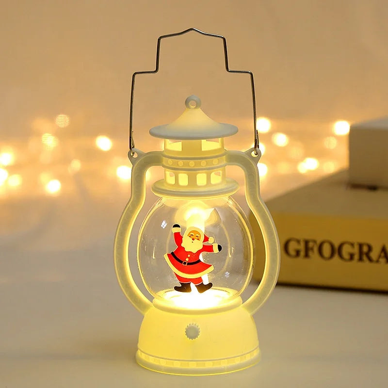 Novelty Christmas retro small oil lamp Santa light pony lamp windproof retro small oil lamp