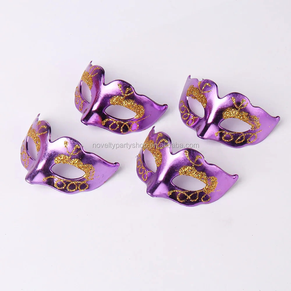 Mini Party Mask Plastic Magnet Mask Christmas Decoration and Cup Logo Miniature Masquerade Mask