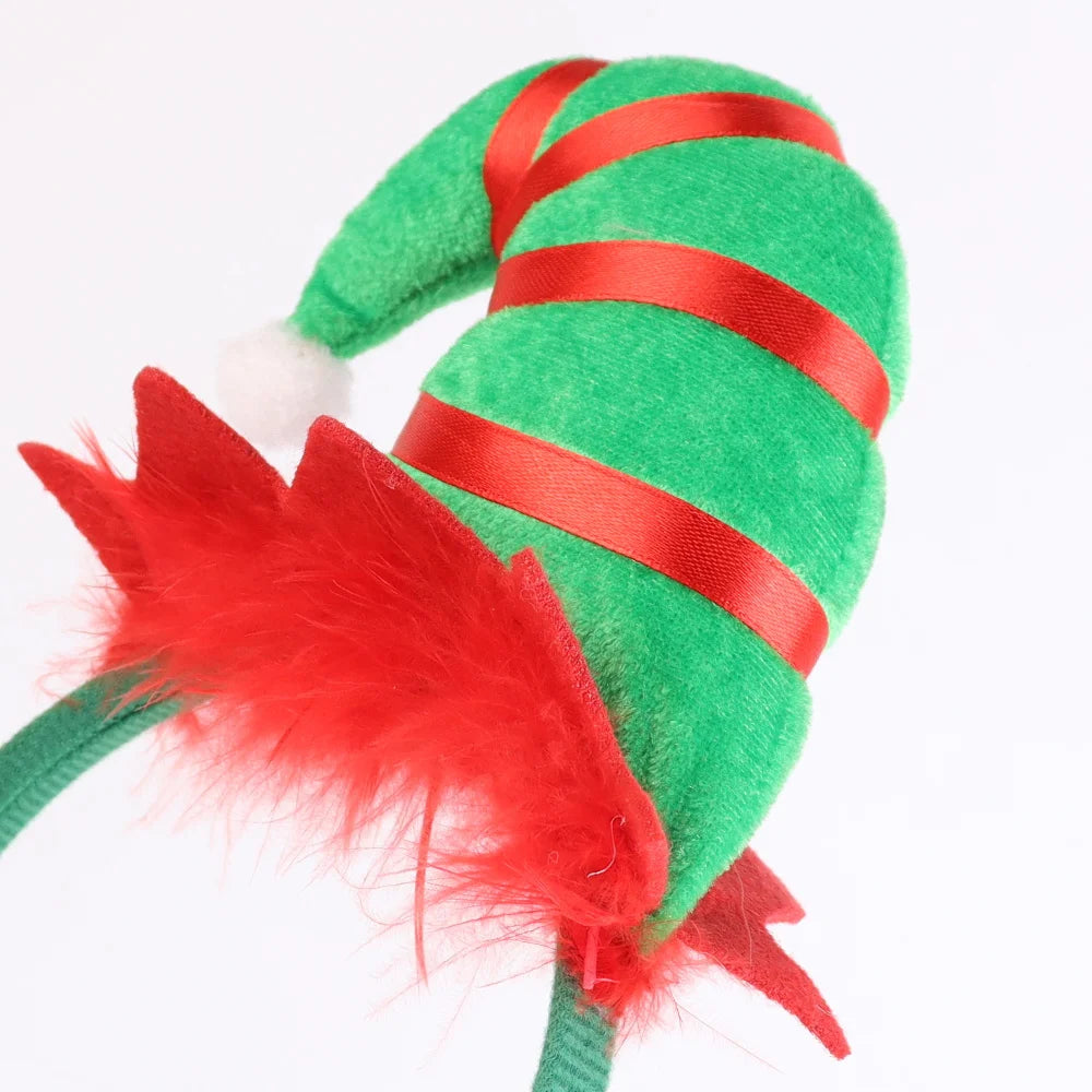 BSCI 2024 Hot Sale Fancy New Year Christmas Decorations Creative Party Photos Booth Elf Hat Christmas Headband