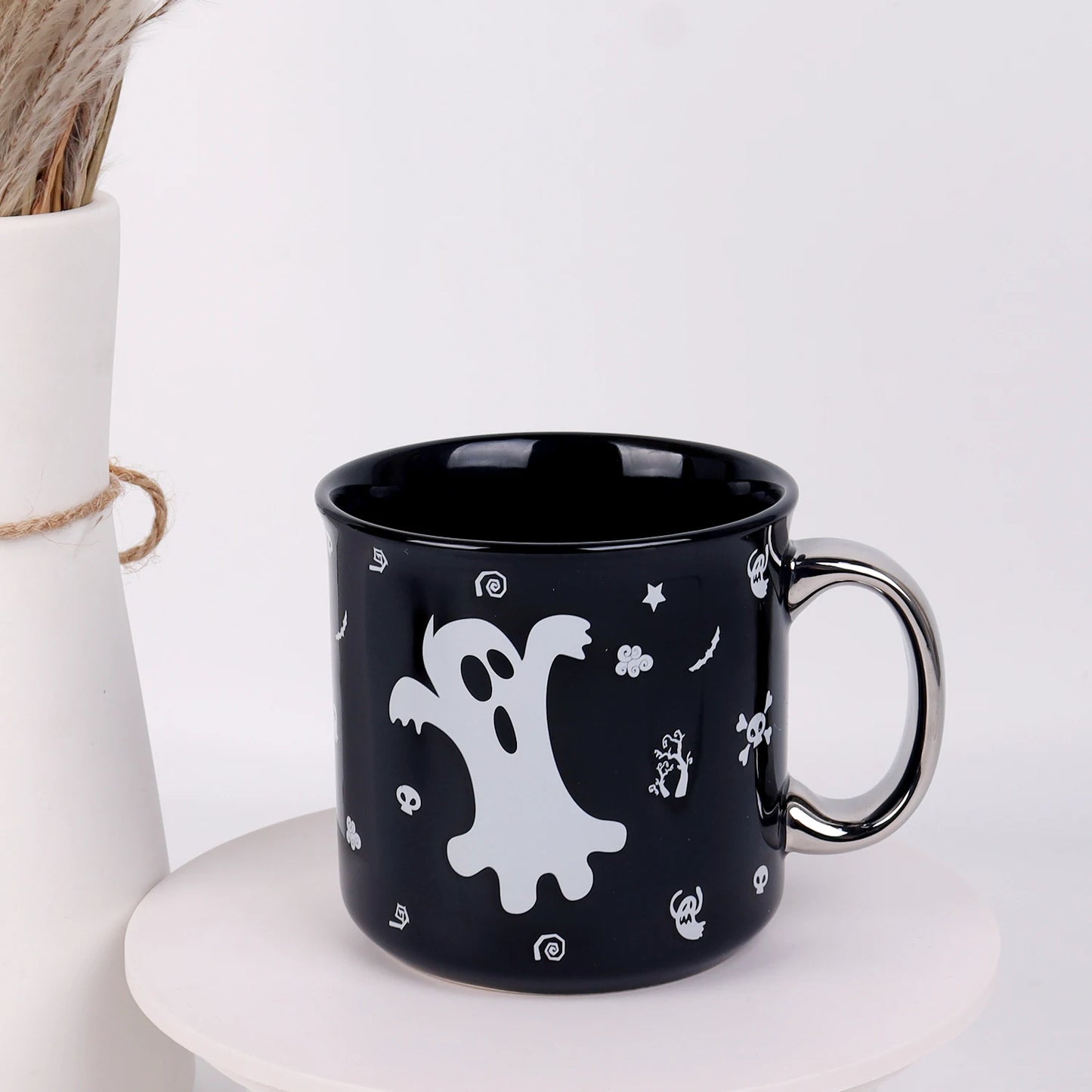 New coffee cup released white porcelain ceramic teacup ghost evil pampkin halloween gift sublimated milk coffee cup custom mug gift