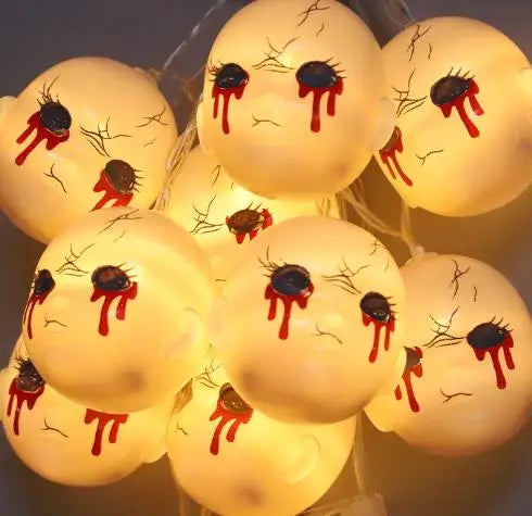 Halloween & Death Day 1.5m 10 Lights Custom Halloween Holiday Themed Party Bar Decoration Props Skull Ghost Halloween Horror Grimace Doll Light Emitting Diode Lights