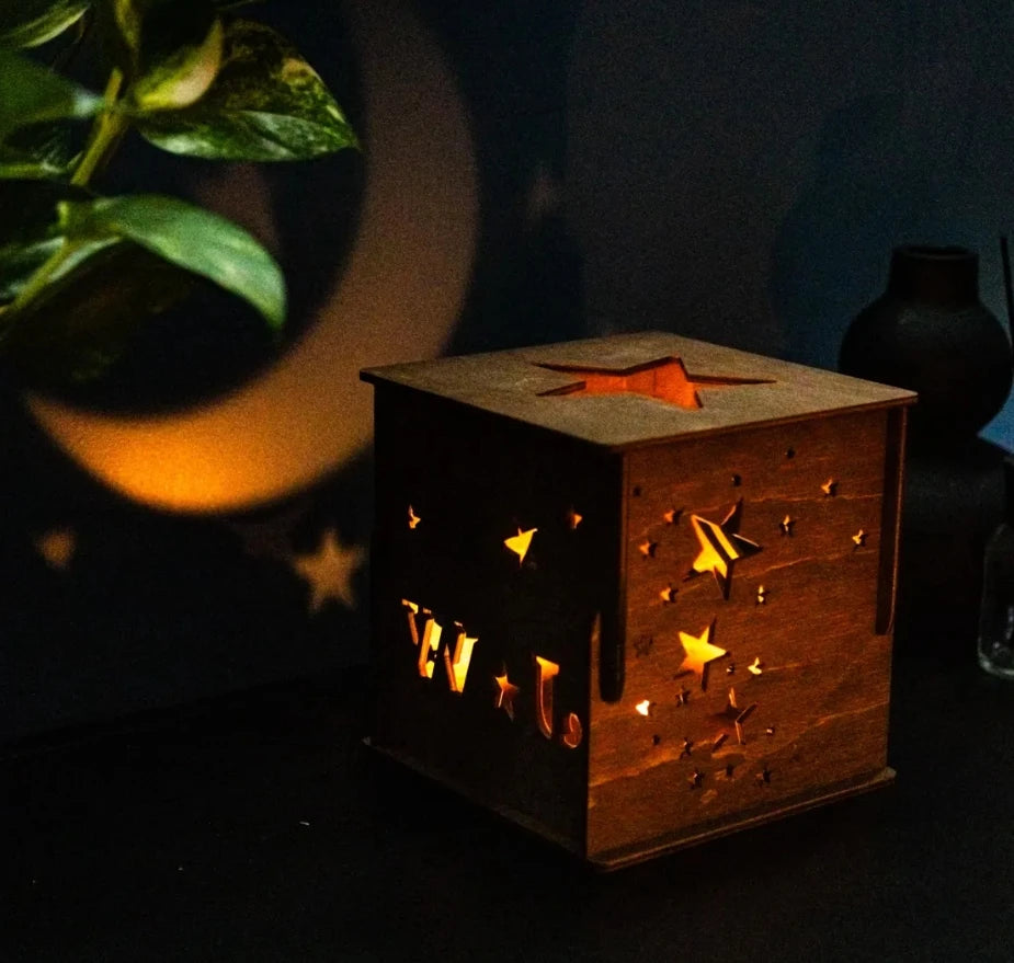 Wedding Party 0 Plywood Home Decoration Balsa Candle Light Decoration Valentine's Day Hollow Wooden Love Box