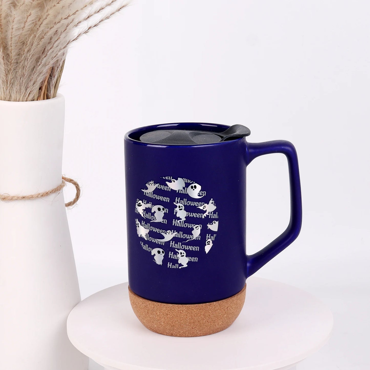 New coffee cup released white porcelain ceramic teacup ghost evil pampkin halloween gift sublimated milk coffee cup custom mug gift