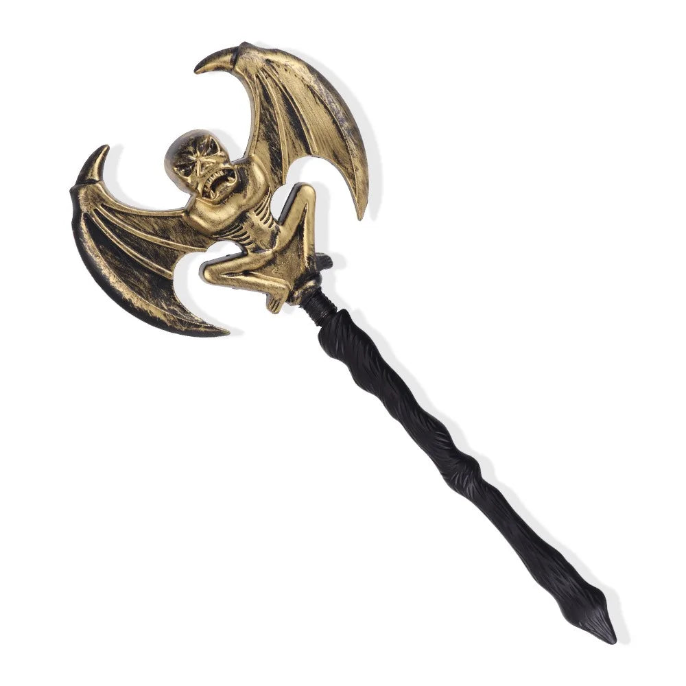 Halloween & Day of the Dead, Halloween Cosplay Ornaments Reaper Sickle Prop Bat Sickle Ghost Trident Model Brass Halloween Skull Trident