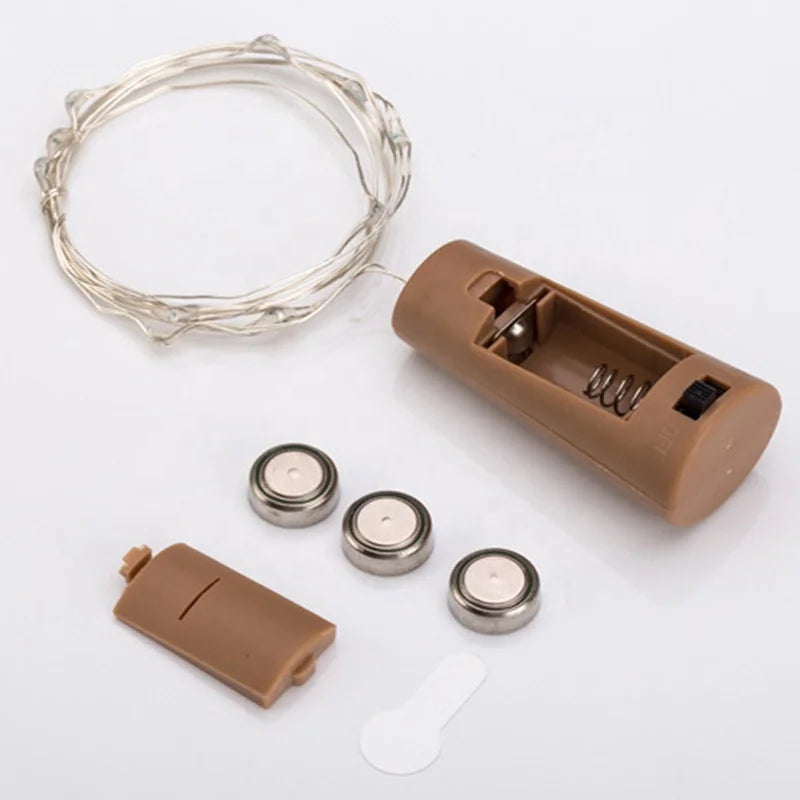 2M 20 led wine bottle led light cork with mini battery Christmas holiday decorations