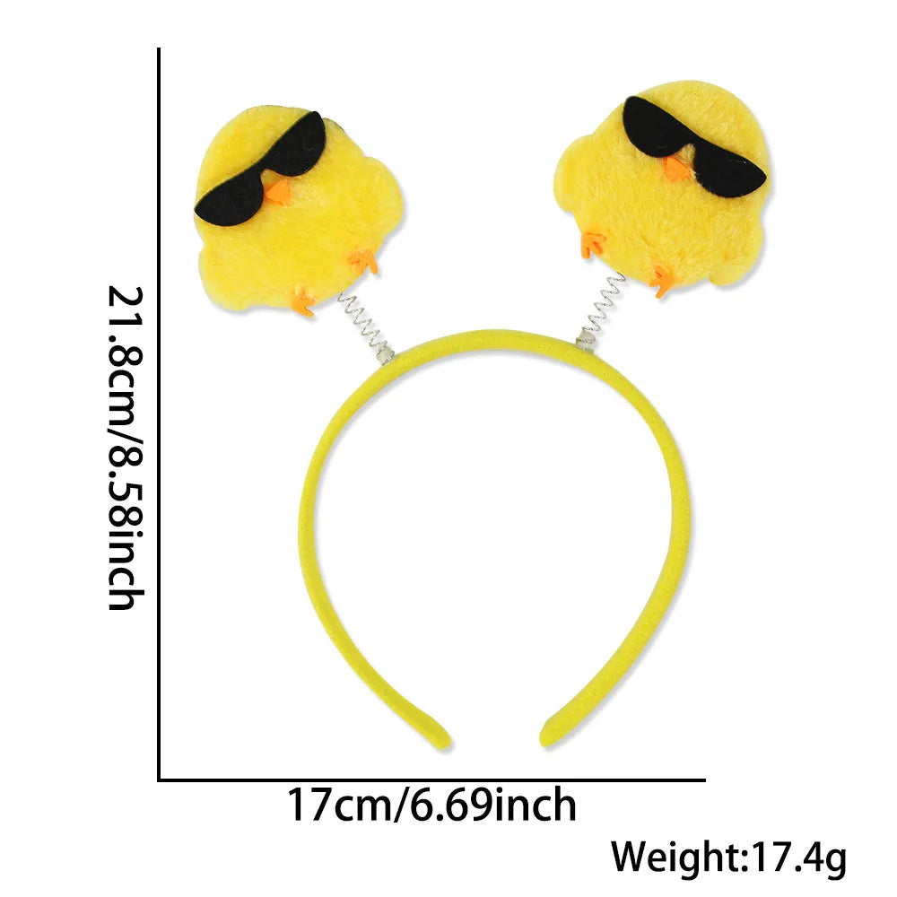 Easter and Thanksgiving 3 Headbands Chick Rabbit Head Pop Headgear Party Decorations Birthday Accessories Flash Easter Chicken Headband