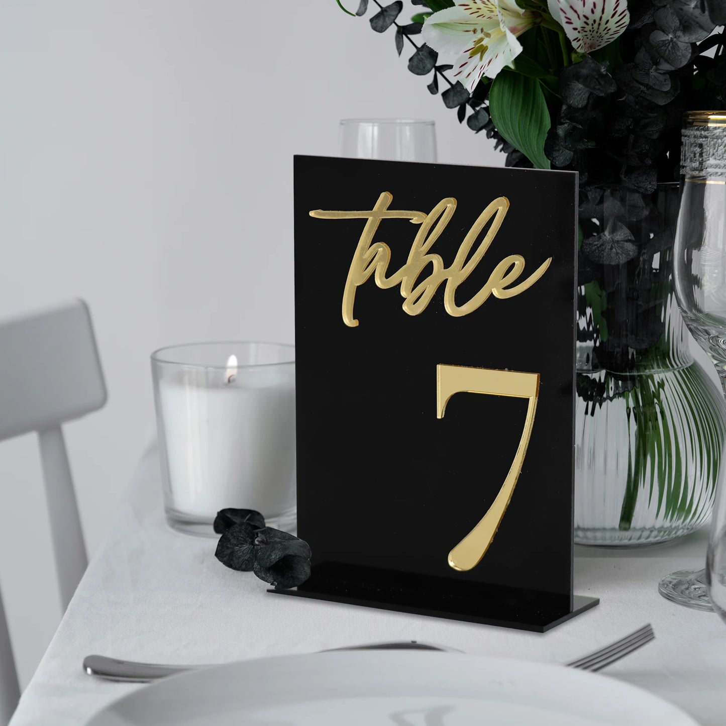 1 Wedding Party 15 Pieces 3D Transparent Acrylic Table Number Wedding Reception Event Party Restaurant Ornament Decoration Tabletop Signage Table Number