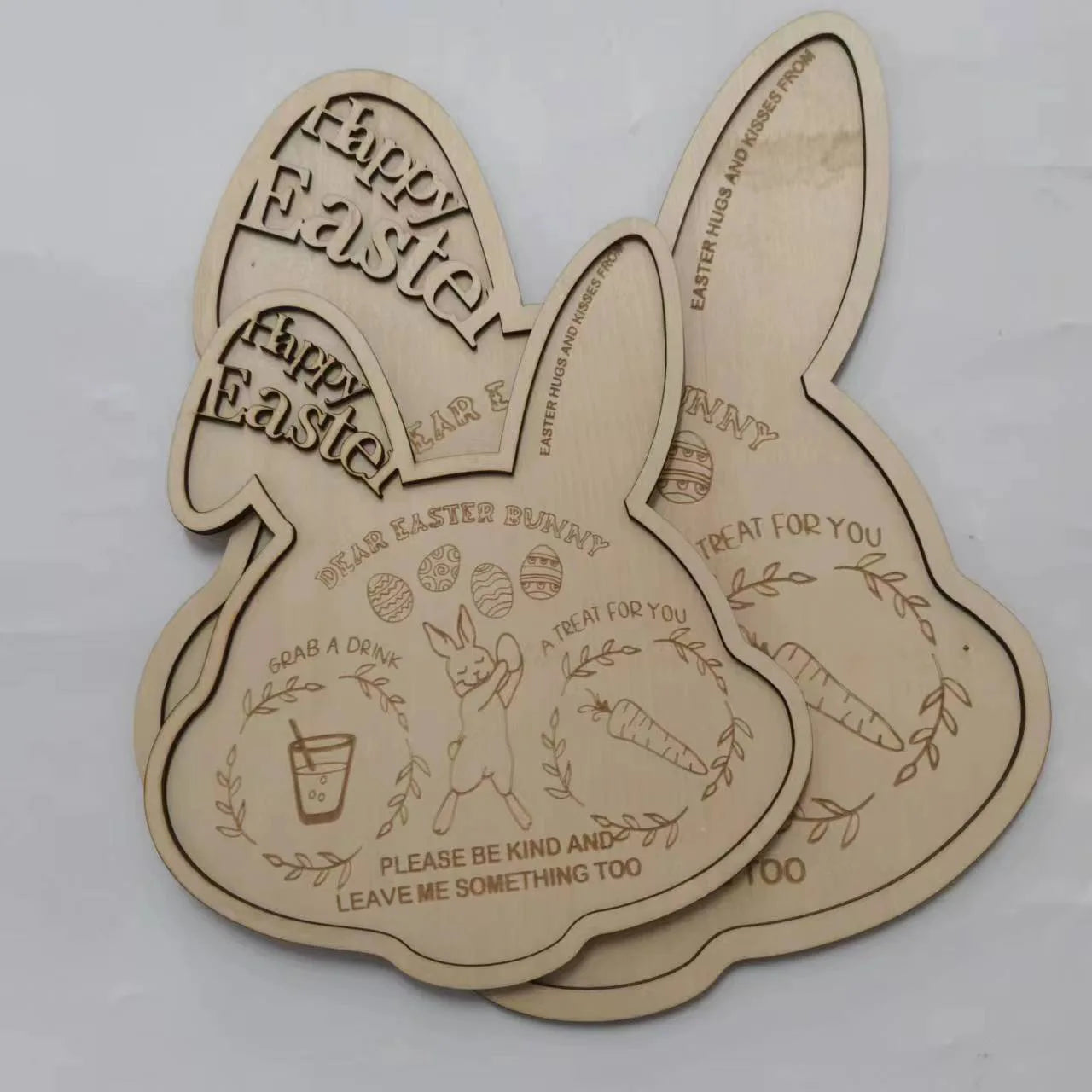 New Product Ideas 2024 Easter Party Decoration Easter Rabbit Tray Rabbit Wooden Tray Children's House Party