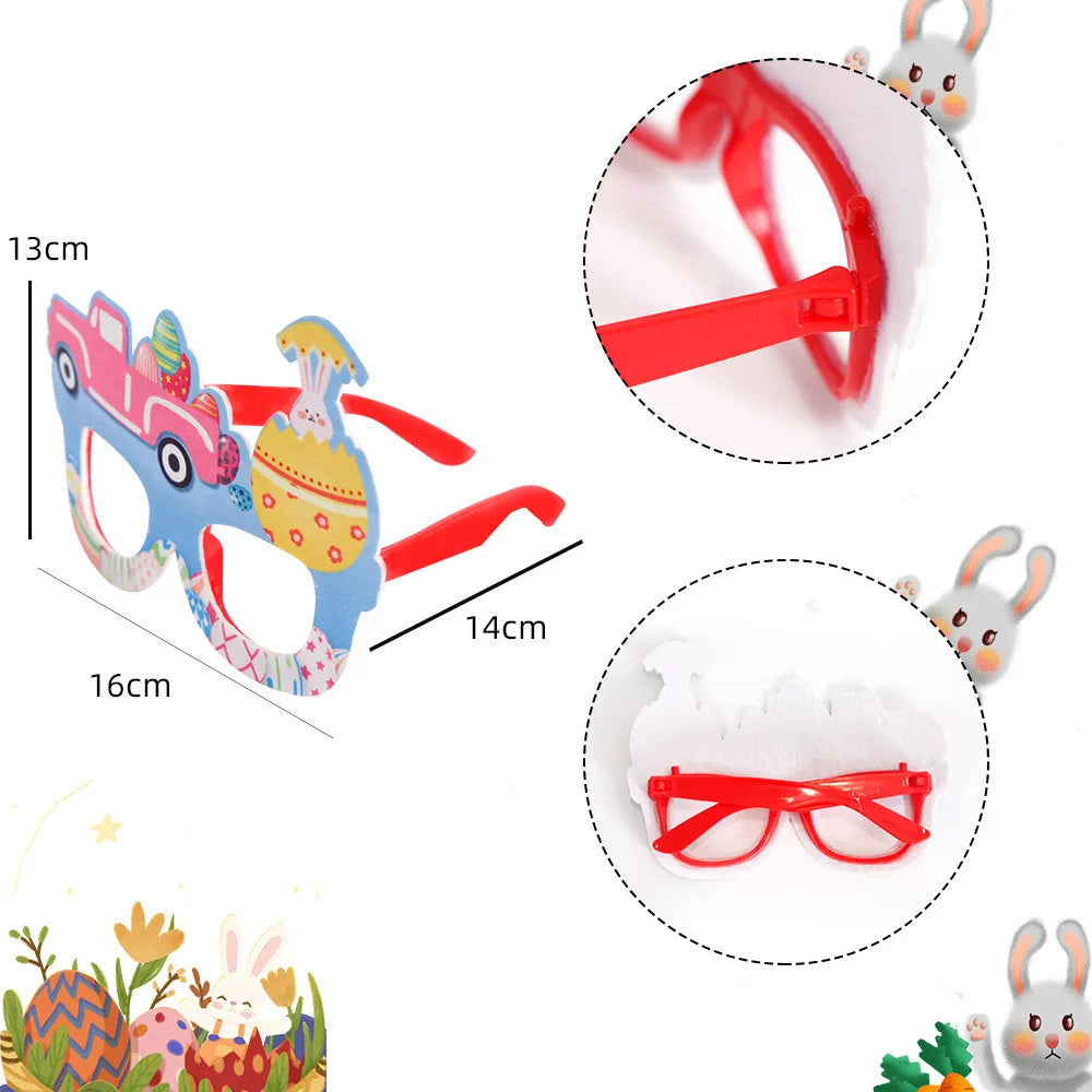 Easter and Thanksgiving 3 Novelty Easter Themed Glasses Party Glasses Decorative Glitter Bunny and Egg Sunglasses Frame Easter Party Glasses