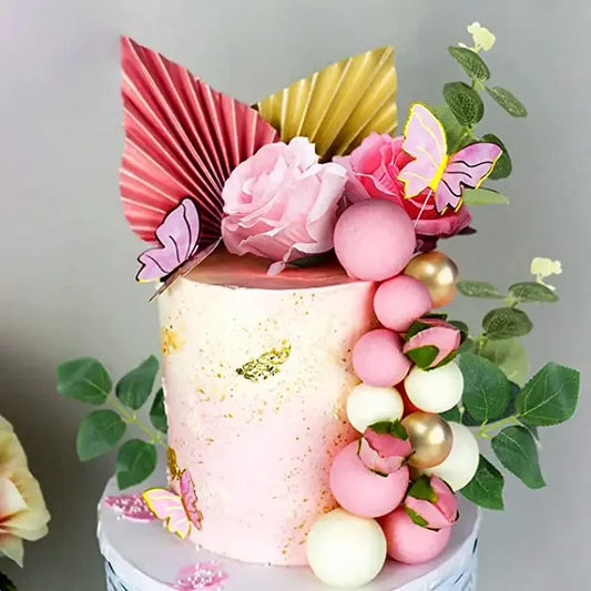 Birthday Party 2 Supplies Bohemian Vintage INS Style Handmade Craft Palm Leaf Paper Cake Top Hat Decoration