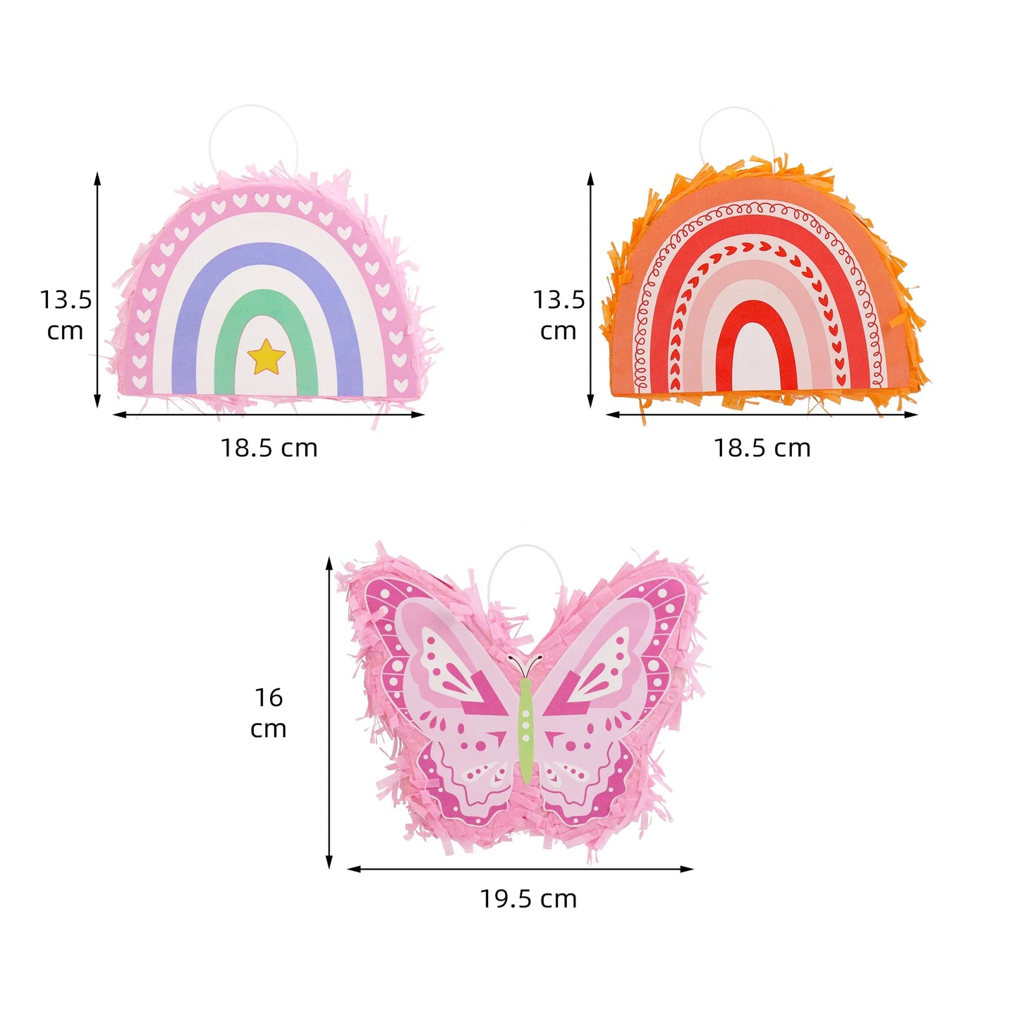 Birthday Party Rainbow Pinata Bohemian Pinata Pink Rainbow Butterfly Birthday Party Pinata