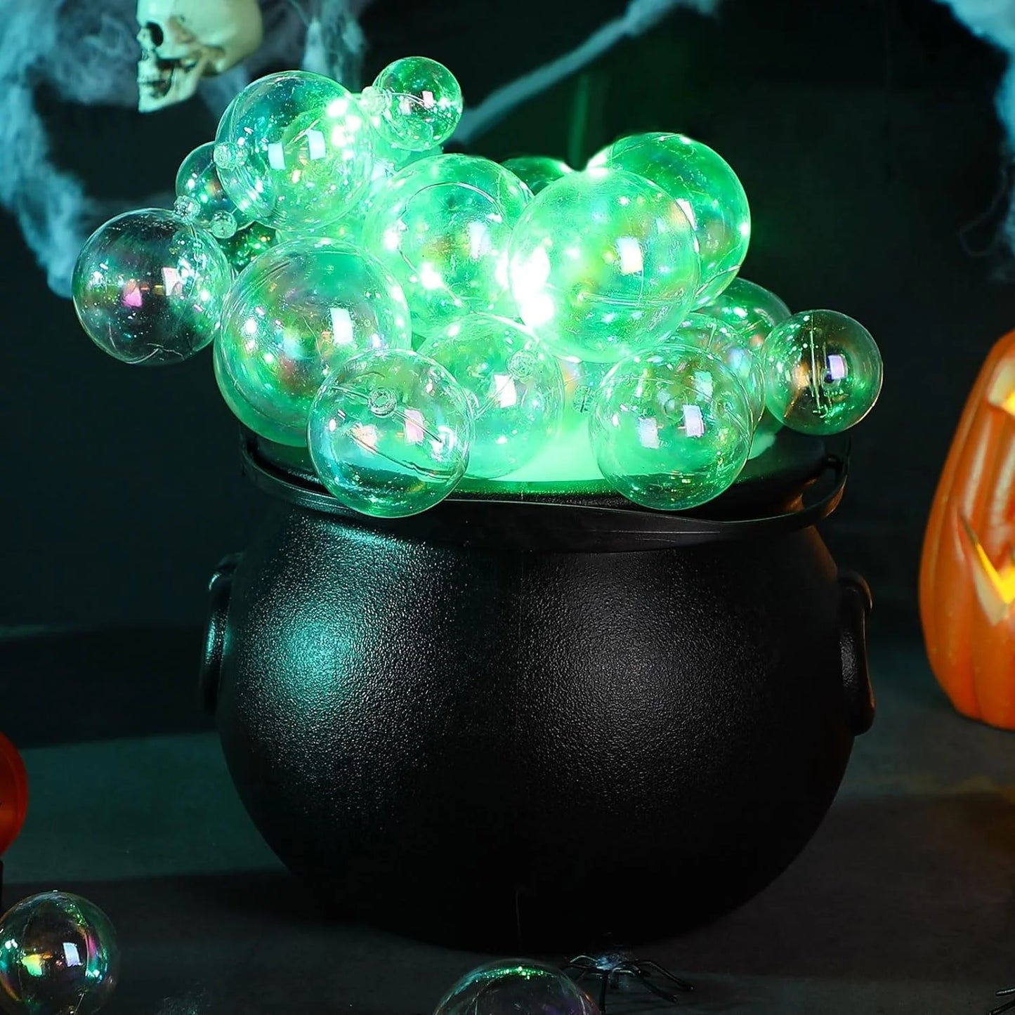 Halloween & Death Day Novelty Halloween Decorations Interior DIY Sparkling Cauldron Set Black Plastic Bowl Hocus Pocus Party Decoration