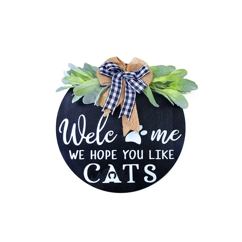Pet Festival, Poplar Pet Door Sign American Country Welcome Sign Front Door Decoration Custom Home Decoration Wooden Sign