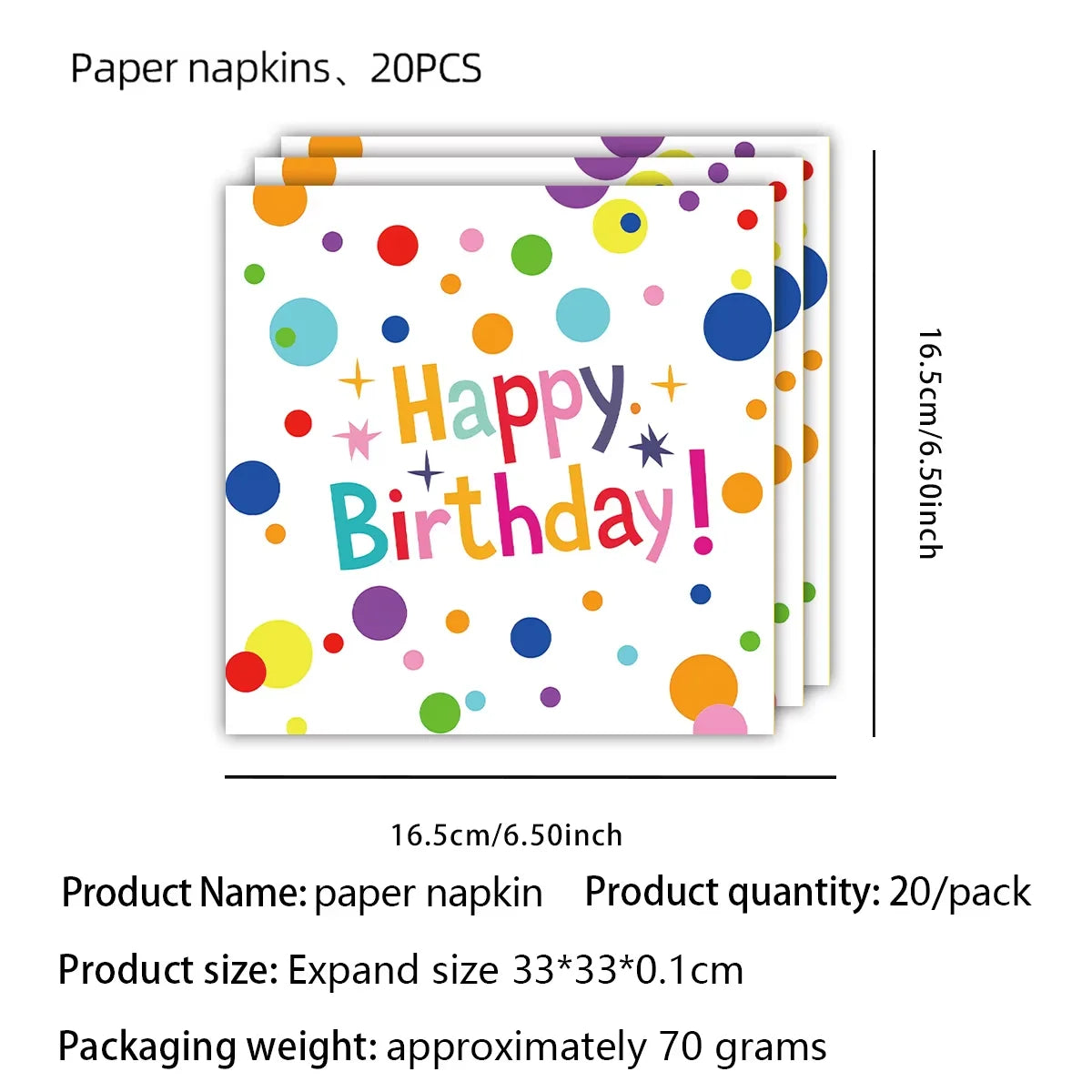 Birthday Party Simple Rainbow Dot Disposable Cutlery Set New Birthday Themed Party Decorations Include Paper Plates and Tablecloths