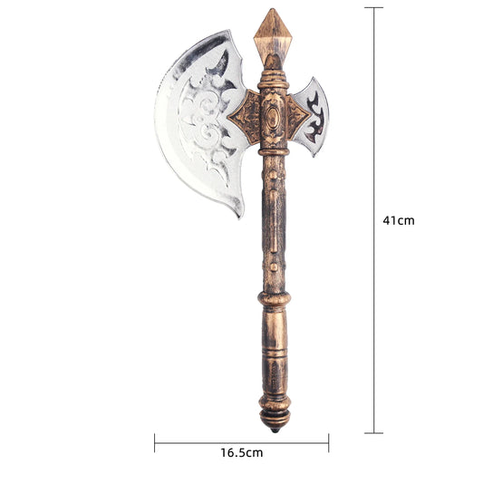 Halloween e Dia dos Mortos 41*16,5 cm Adereços de simulação de Halloween afiados falsos Acessórios para fantasias Decoração de festa de Halloween Adereços de picareta Machado vintage de Halloween 