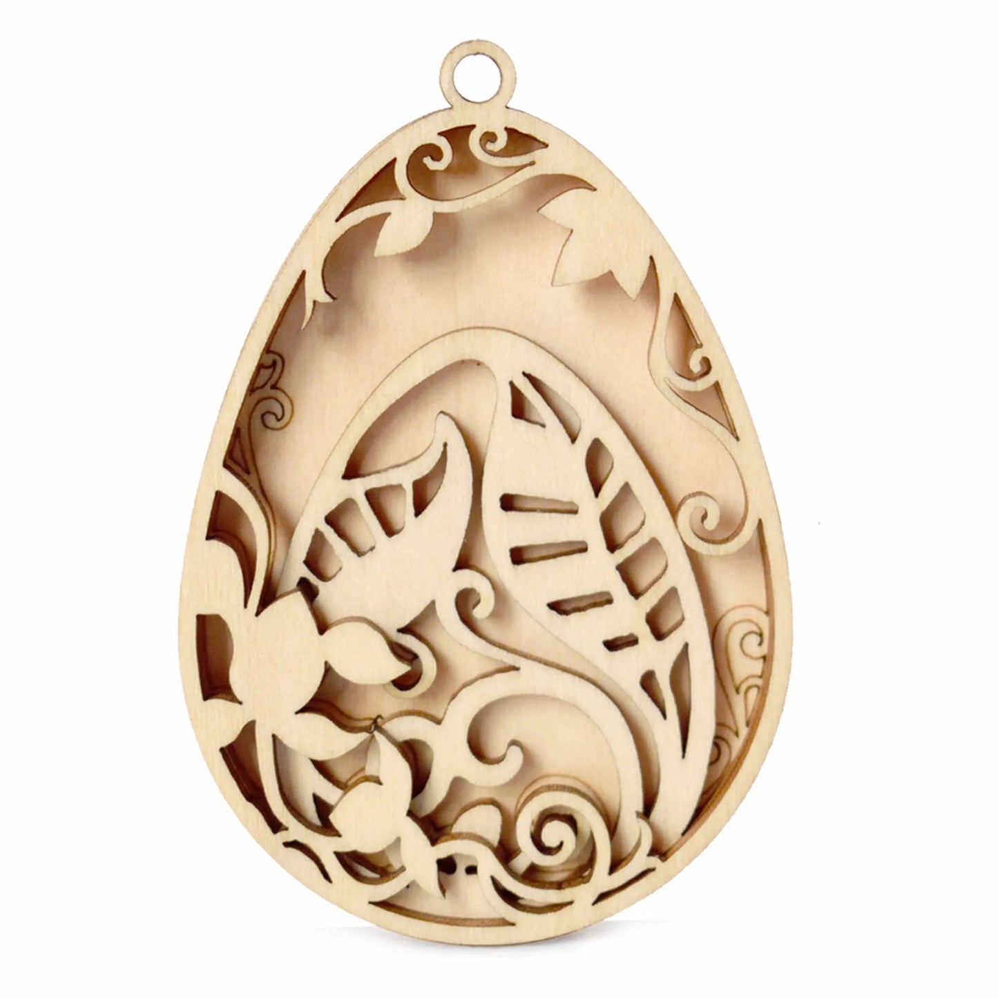 Easter and Thanksgiving 3 Eggs Unpainted Ornaments DIY Craft Organic Flowers Woodland Holidays Prefer Spring Hanging Wood Rabbit and Easter Eggs