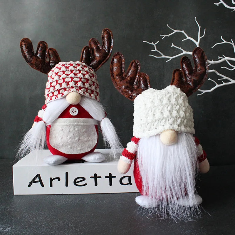 Christmas Standing Reindeer Gnome Hand Filled Faceless Doll Standing Table Ornaments Christmas Standing Gnome Plush