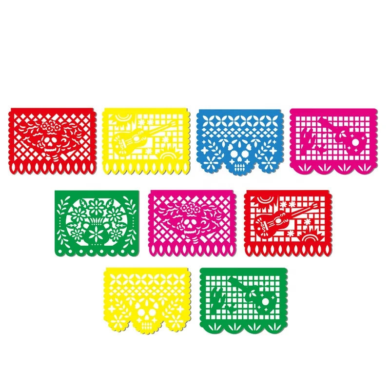 Mexican Party Banner Large Plastic Papel Picado Banner