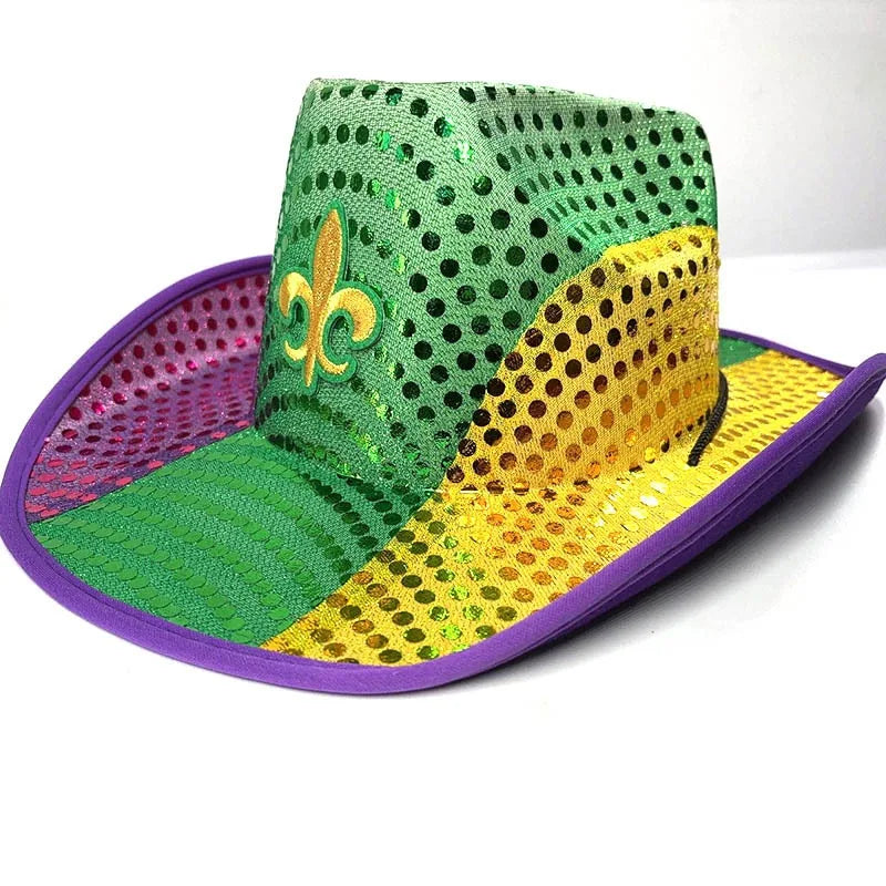 Fedora Bulk Carnival Clothing Accessories Sequined Cowboy Hat