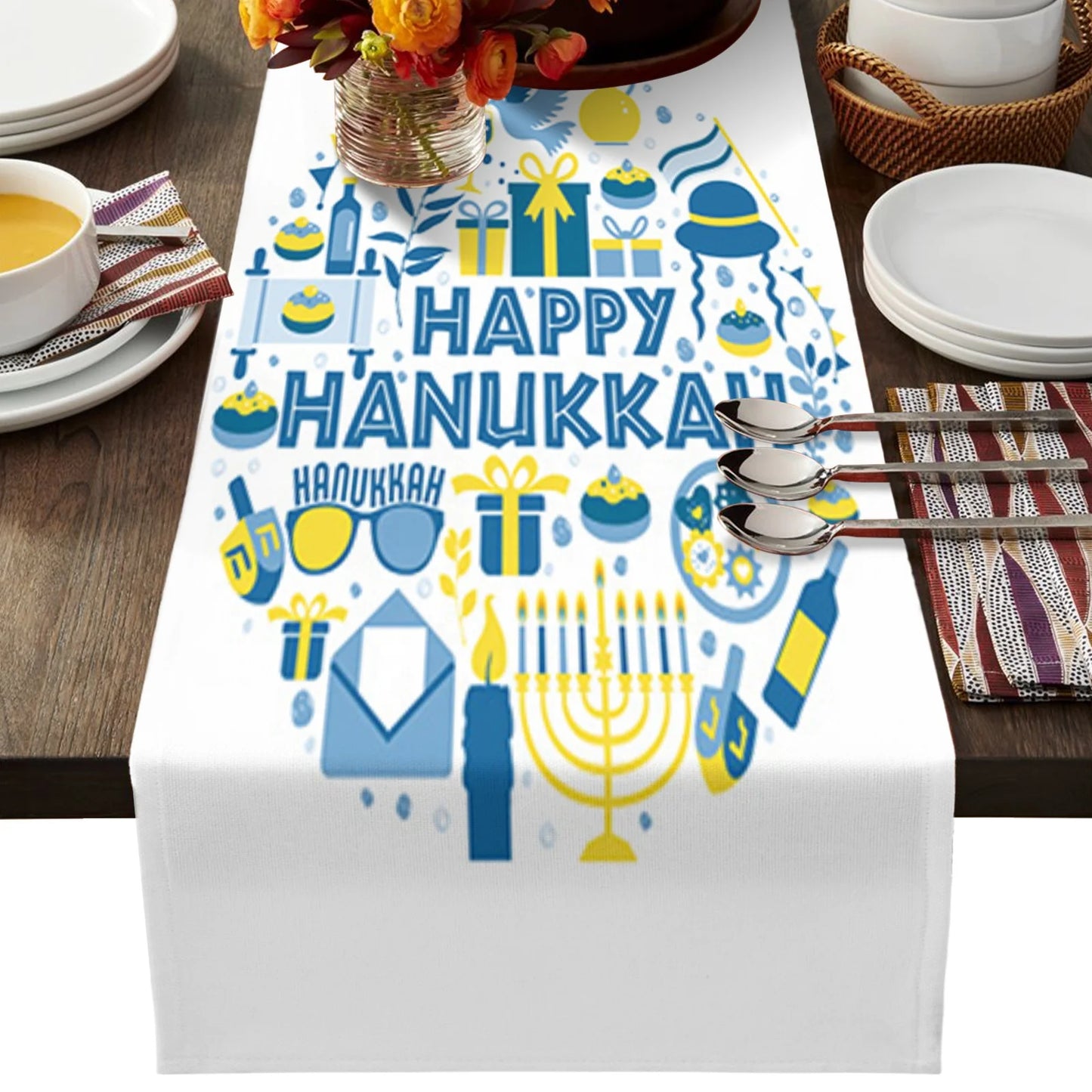 Jewish Hanukkah Candlestick Kitchen Table Decoration Happy Hanukkah Candlestick