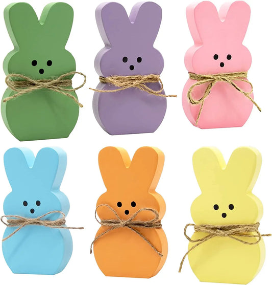 Easter and Thanksgiving 3 Personalized Easter Peep Block Set Colorful Spring Decor Home Decor Easter Family Gifts Easter Wooden Bunny Peep