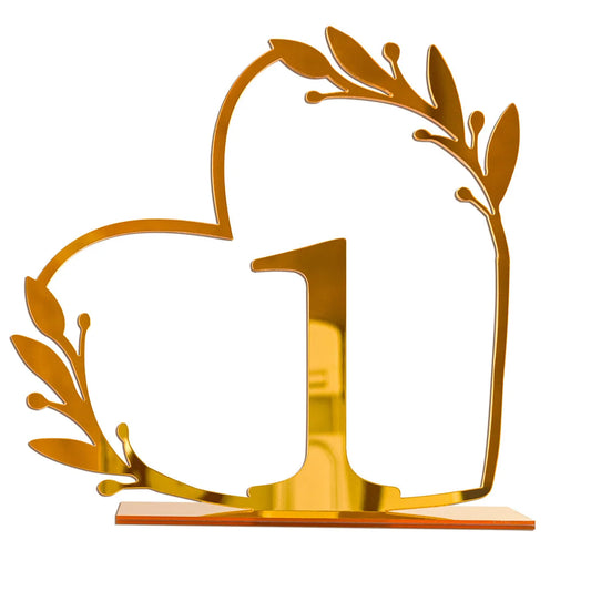 1 wedding party, gold acrylic 3D DIY mirror display stand home decoration wedding table signage location card