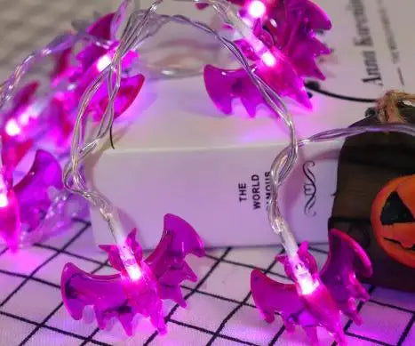 Halloween & Day of the Dead Light Emitting Diode 3M 20 Lights Battery with Flash Halloween Festival Room Outdoor Party Decorations Hanging Halloween Bat Decorations Light Strings