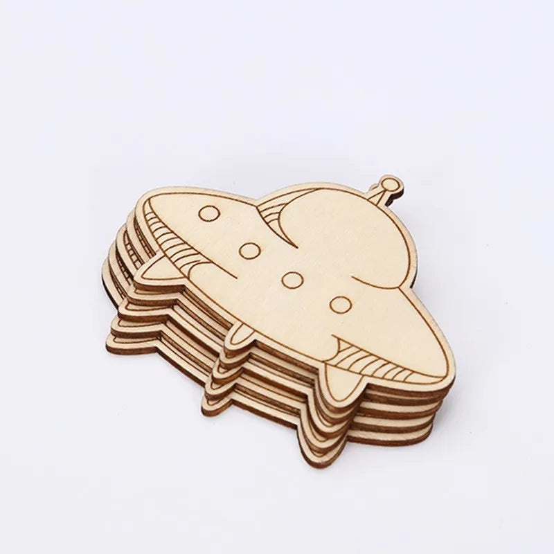 Birthday Party 2 pcs Unfinished Wooden Cut Wooden Paint Crafts Outer Space Party Gift Supplies Space Birthday Party Gift Bag Accessories