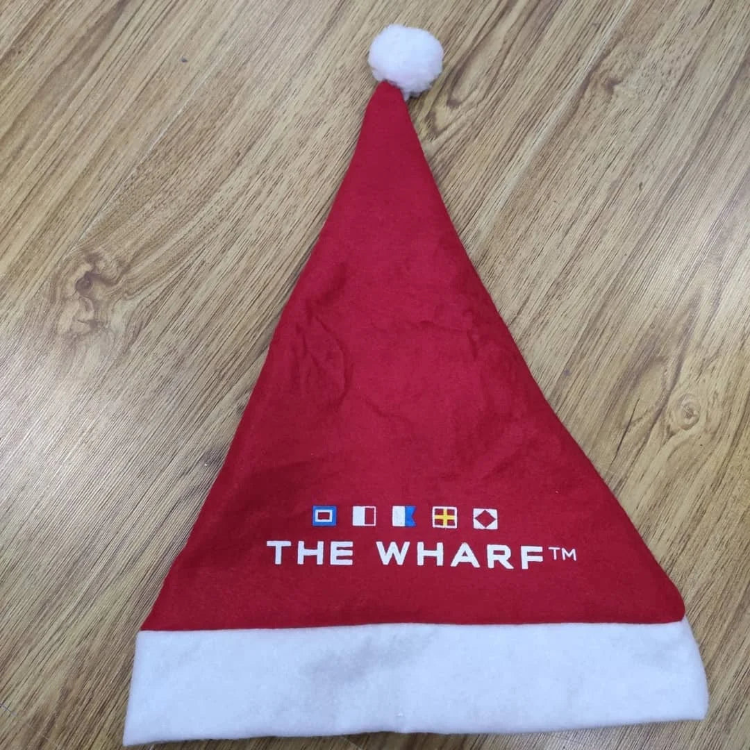 Cheap heat transfer custom logo Santa hat degradable nonwoven hat eco-friendly Christmas hat
