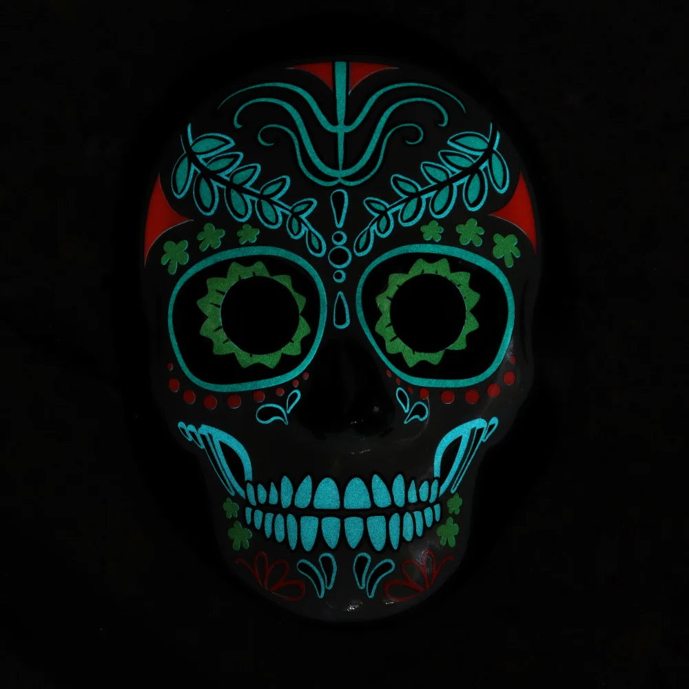 Halloween & Death Day New Halloween Ornaments Monster Glow Mask EL Mask Party Makeup Light Emitting Diode Face Reaper Mask Halloween Party