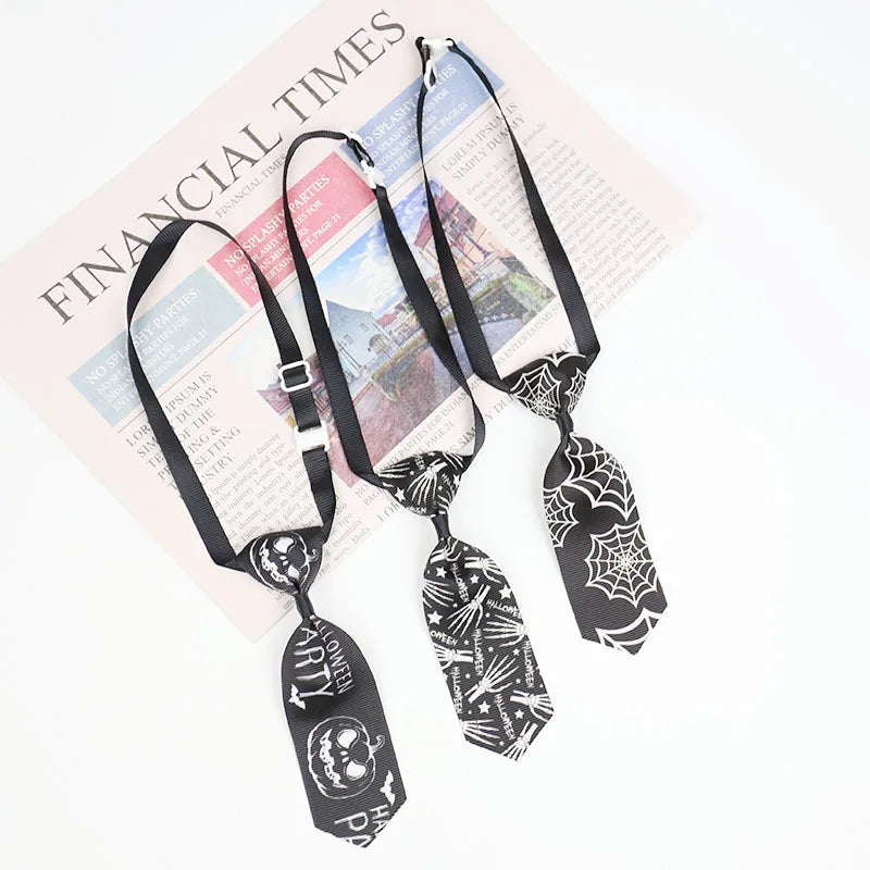 Halloween & Day of the Dead Pet Costume Halloween Puppy Neck Tie Spider Pumpkin Ghost Element Decorative Scarf Costume Accessories Pet Dog Cat Tie