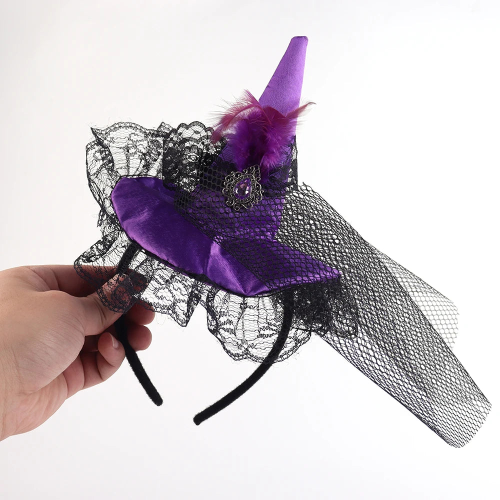 Halloween & Day of the Dead Witch Costume Headdress Witch Hat Halloween Costume Cosplay Party Witch Headdress