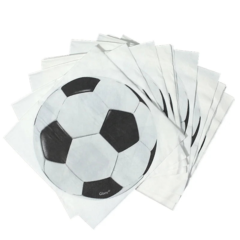 White and black football, football-themed cups, plates, tableware sets, decorations, tableware discounts