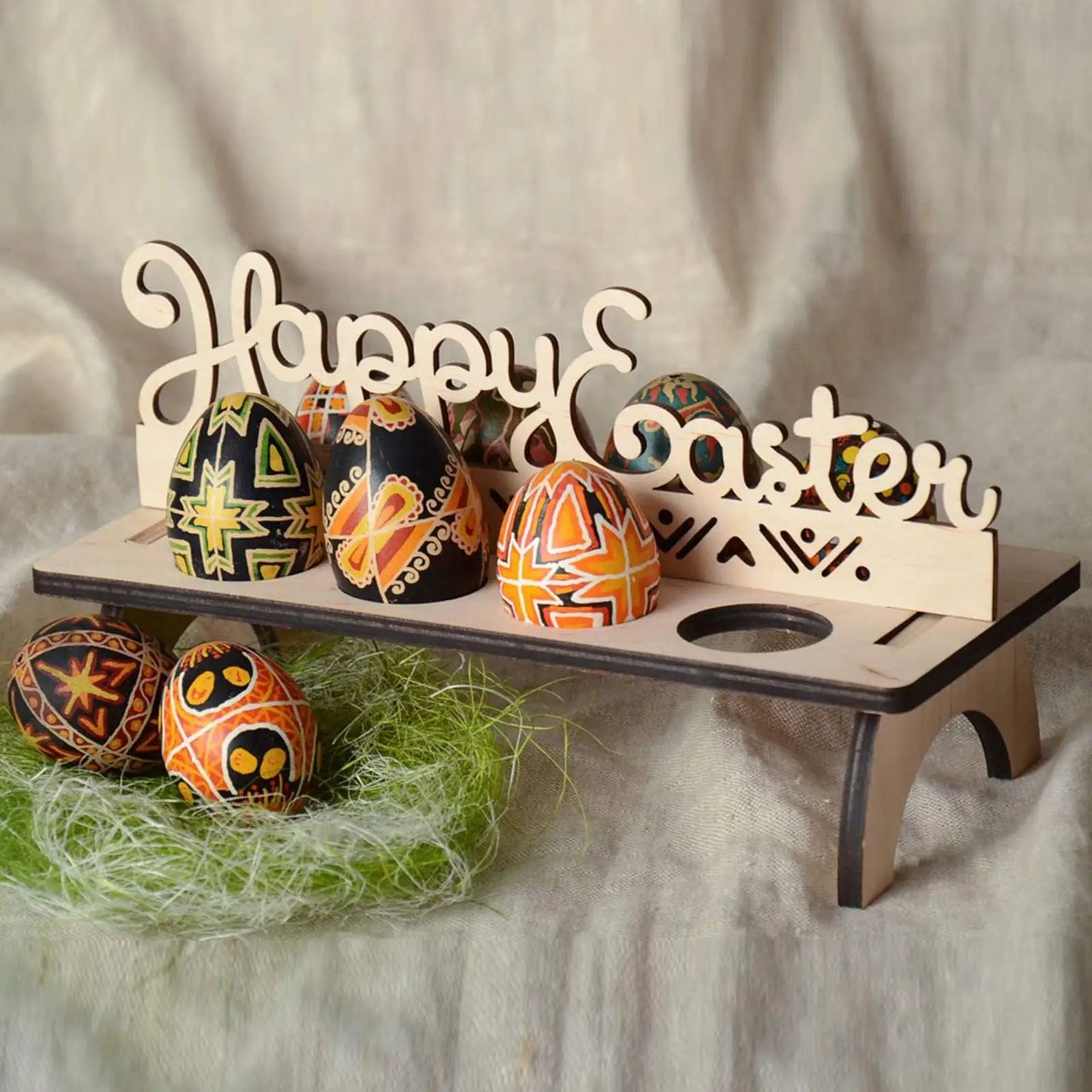 Easter and Thanksgiving 3 Egg Holders Household Egg Holders Easter Accessories Holiday Holders Easter Holiday Supplies Decorative Wooden Egg Holders