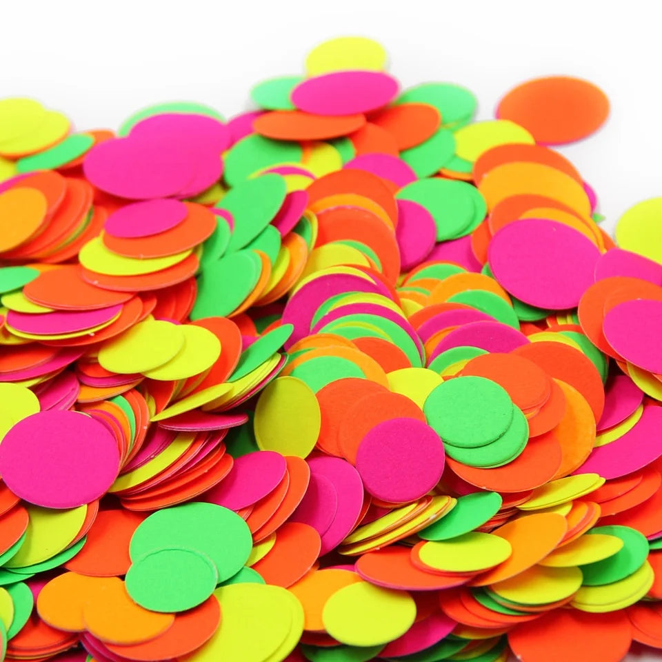Birthday Party 2 UV Neon Confetti Black Light Glow Party Confetti Neon Fluorescent Confetti Wedding Single Baby Shower Decoration