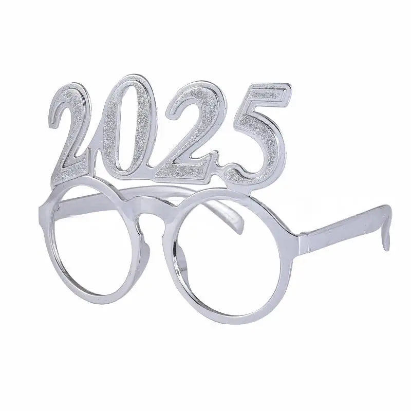 New Year's Eve, New Year's decoration, New Year's glasses electroplating flash new digital shiny glasses funny, the delivery will automatically adjust the latest number of years