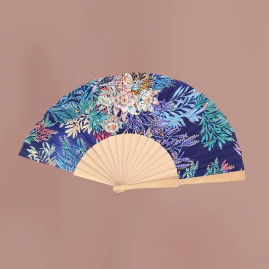 1 Wedding party, wholesale Chinese traditional flower style custom logo printing wooden folding hand fan wedding decoration