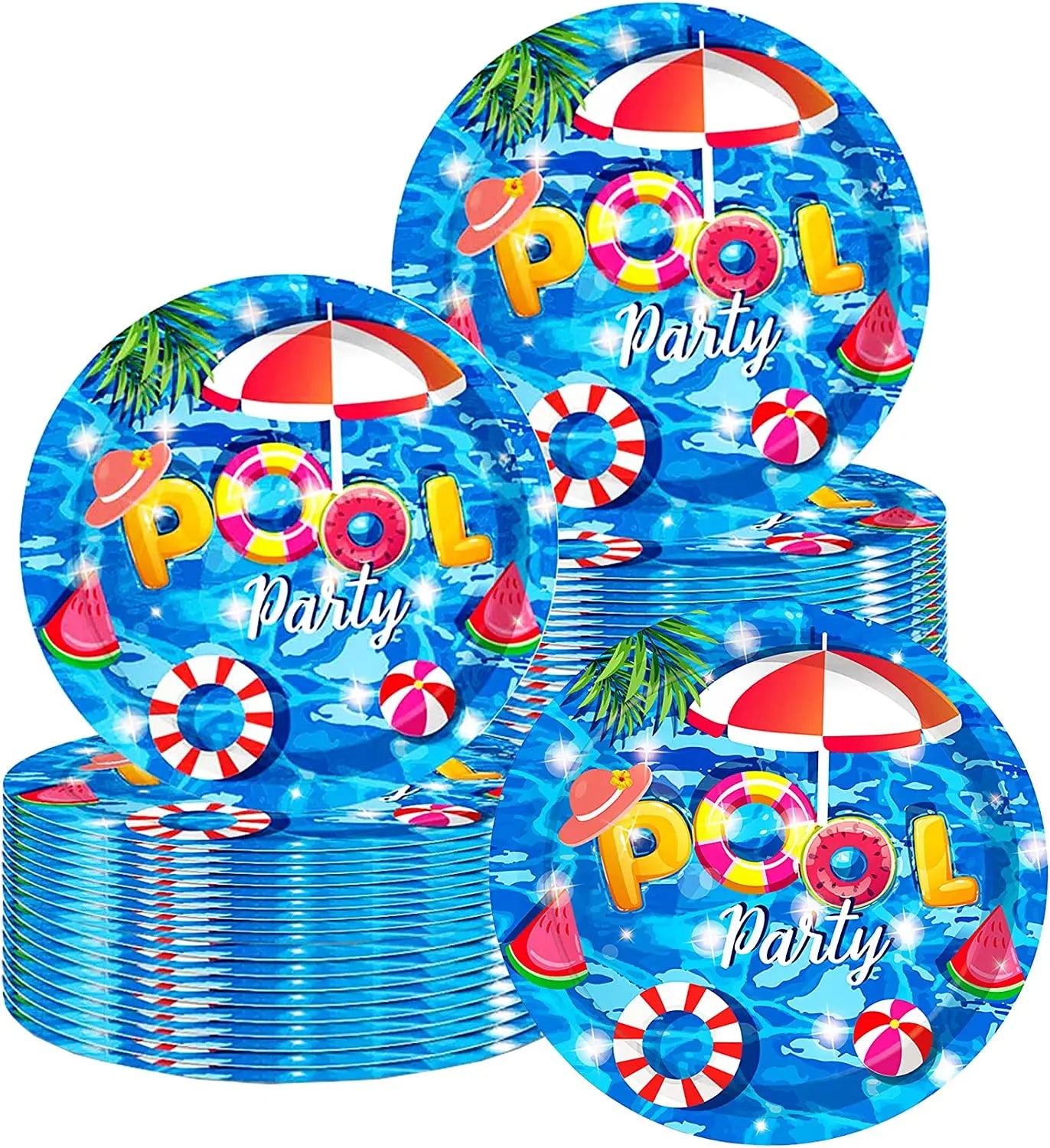 Summer Pool Party Paper Plate Summer Beach Themed Pool Party Plate