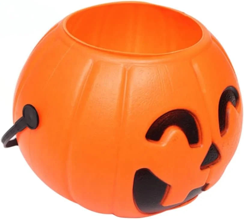 Halloween & Day of the Dead 17cm Children Trick or Treat Halloween Party Favors Large Portable Pumpkin Plastic Halloween Buckets for Children