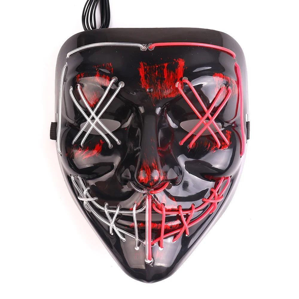 Halloween & Death Day New Halloween Ornaments Light Mask EL Mask Party Makeup Light Emitting Diode Halloween Decoration Party Mask