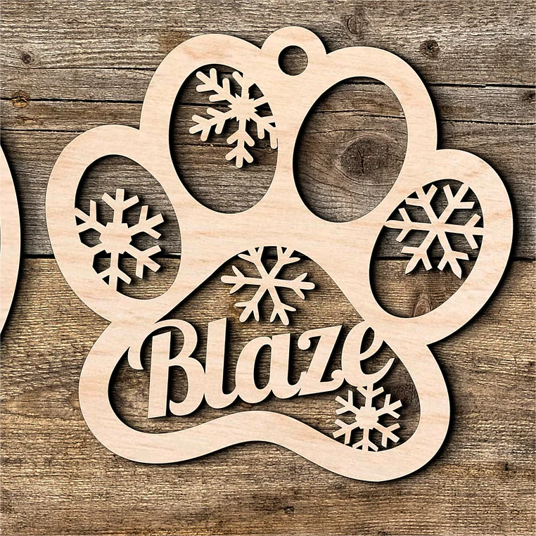 DIY Custom Christmas Party Ornament Laser Cut Holiday Craft Decorative Gift Label Plywood Family Name Christmas Sign