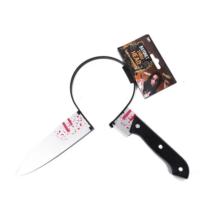 Halloween & Day of the Dead Children's Headbands Scissors Axe Cutters Through the Head Bloody Headbands Halloween Costumes Horror Weapons Headbands