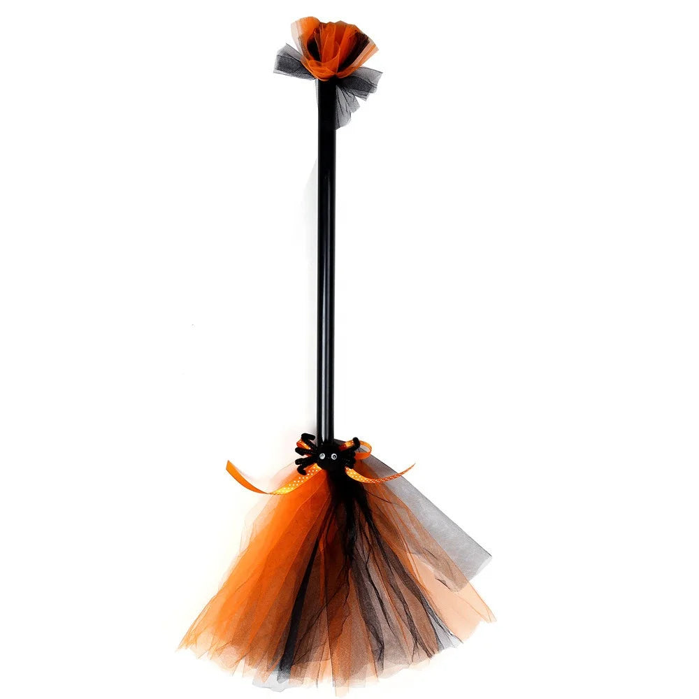 Halloween & Day of the Dead Props Costumes Broom Spider Halloween Party Witch Broom Holiday Decorations